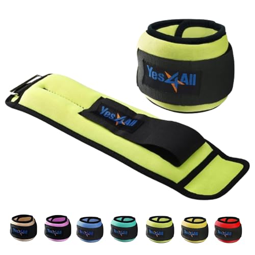 Yes4All Adjustable Wrist & Ankle Weights 1-10lb, Lime
