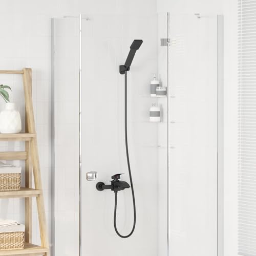 Système de douche moderne noir avec accessoires de plomberie modèle 42023403 - 5