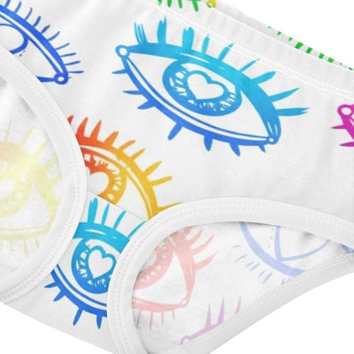 Aesthetic Toddlers Underwear Floral 2t Cotton Girl Panties Cute Colorful Eyes Rainbow White Kids Undies Briefs4