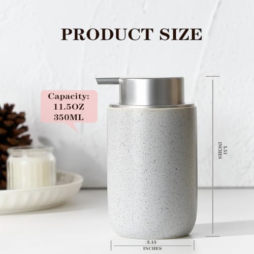 Girlufo SLIVER PUMP Gray Foaming Soap Dispenser,Kitchen Soap Dispenser With Plastic Silver Soap Pump,Ceramic Foam Soap Dispenser For Bathroom,12Oz Refillable Soap Dispenser thumb #5