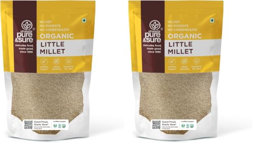 Image of Pure & Sure Organic Little Millets | Organic Healthy Food | Certified for Weight Loss | Gluten-free, Non-GMO, No Trans Fats | 500g (Pack of 2)