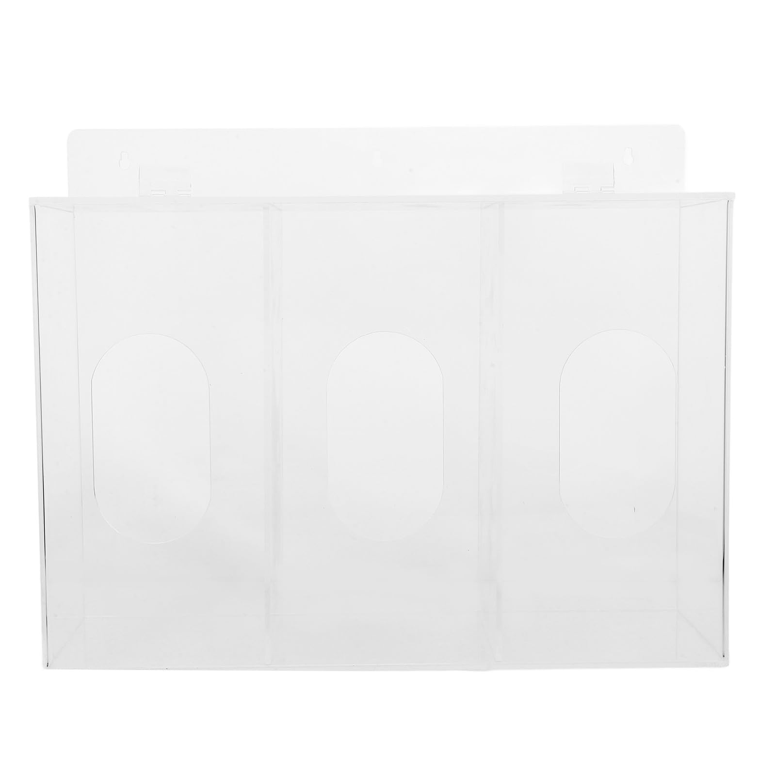 Dispenser Guanti Acrilico a 3 Scomparti per Laboratorio | Porta Mascherine e Guanti, Organizzazione Multifunzione, Montaggio a Parete, Contenitore Trasparente