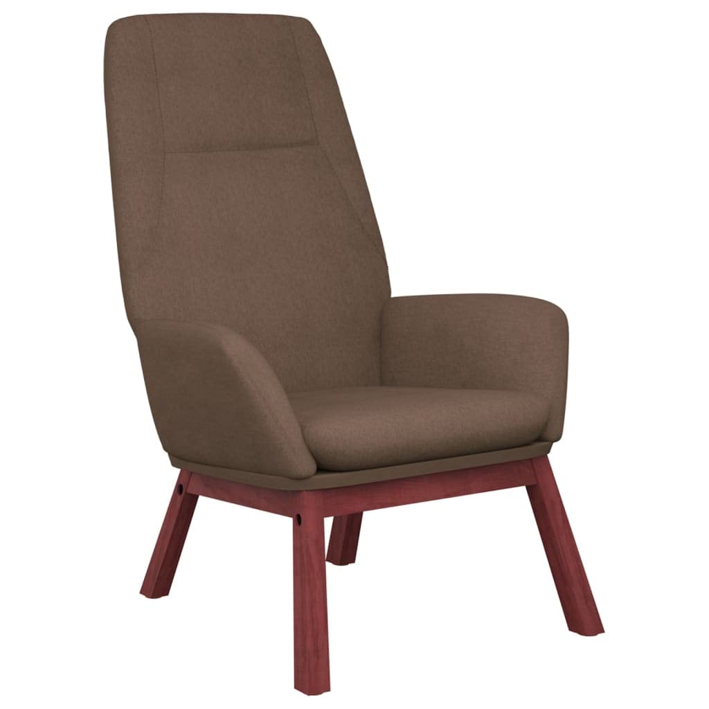 Cómoda silla de relax de color topo de tela transpirable y duradera, ideal para comedor y ocio con estructura metálica estable y patas de madera de goma