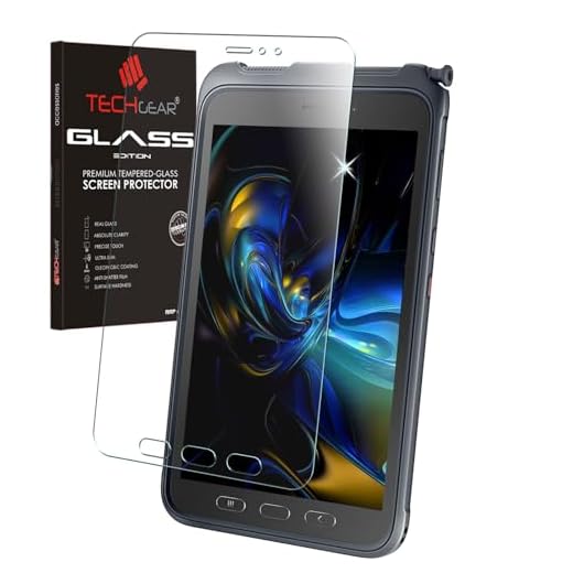 TECHGEAR Galaxy Tab Active 3 8 tum GLASS Edition (SM-T570/T575/T577) skärmskydd i härdat glas [9H hårdhet] [HD klarhet] [Repbeständig] designat för Samsung Galaxy Tab Active 3