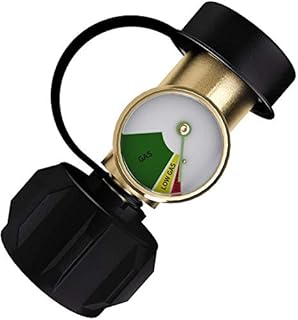 Propane Tank Gauge Level Indicator Leak Detector Gas Pressure Meter Universal for RV Camper, Cylinder, BBQ Gas Grill, Heater and More Appliances-Type 1 Connection - 1Pack