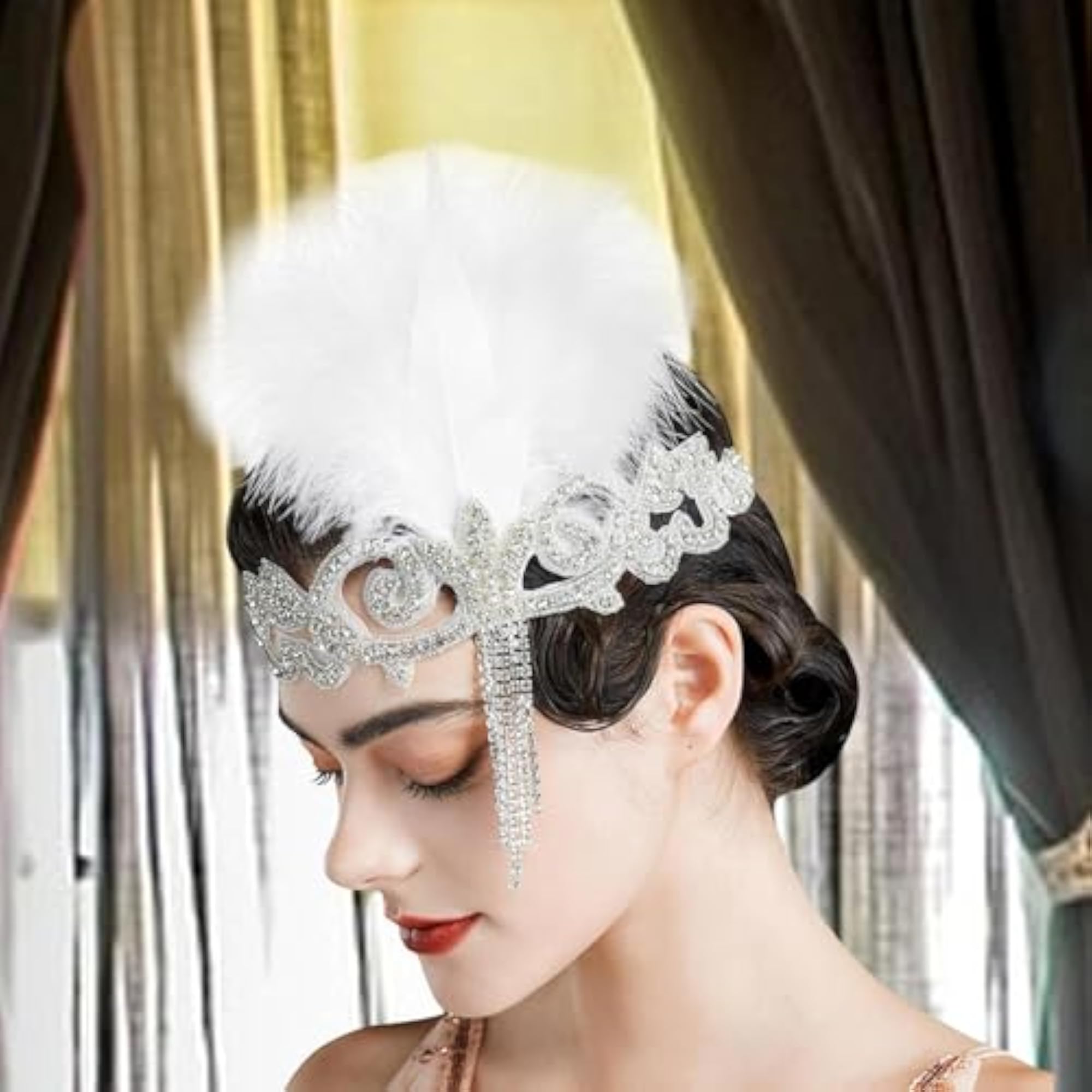 Flapper Headband Retro Headpiece for Stage Performance
