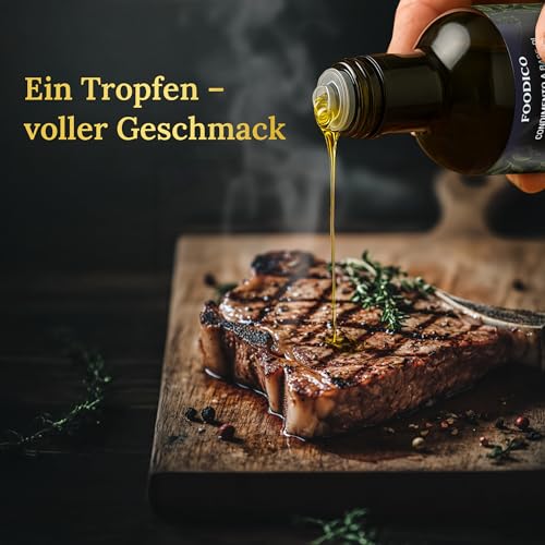 Foodico Knoblauch Chili Olivenöl | Italienisches Olivenöl Extra Vergine | pikant, kaltgepresst | 250 ml