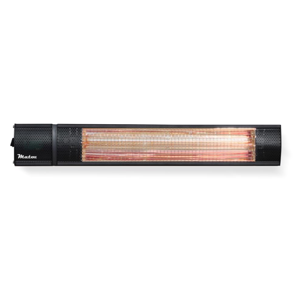 SUNNY Calefactor infrarrojo de pared interior y exterior. Tecnología GOLDEN TUB calor instantáneo 1500/2000 W. Protección IP65 resistencia total al agua y al polvo. Mando a Distancia. (2000W)