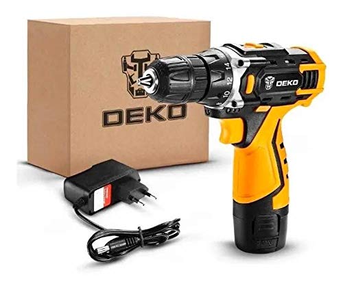 DEKO Furadeira Parafusadeira Marca Deko Banger Bateria 12v, 3/8