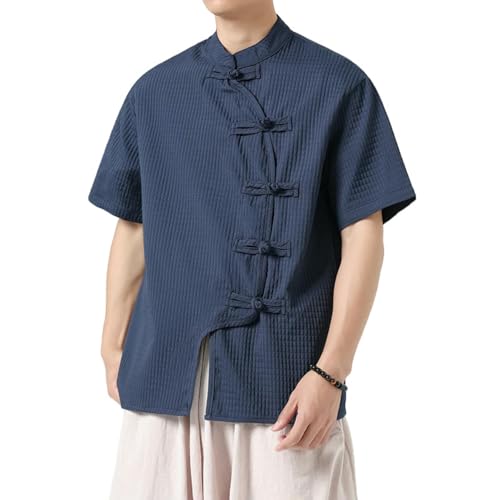 Chemise ample manches courtes style chinois mode été masculine