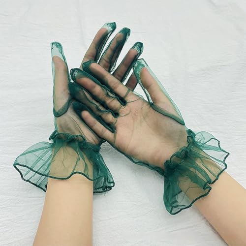 Women's Short Mesh Gloves for Wedding Full Finger Bridal Party Evening Gloves2