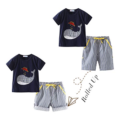 Image of LittleSpring Boys Summer 2piece Outfits Short Sleeve T-Shirt and Shorts Set