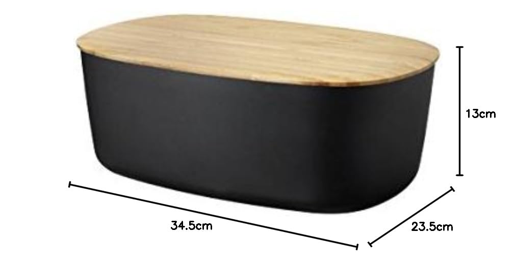 RIG-TIG by Stelton Z00038 Box-It Brotkasten, Melamin, Bambus, schwarz, 34,5 x 23,5 x 13,0 cm