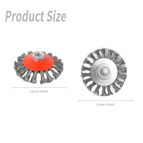 Image of Wire Wheel for Angle Grinder Heavy Duty Carbon Knotted Wire Brush | 4in Wire Brush for 4-1 /2 inch Angle Grinder with 5 /8 Threaded,Removing Rust Welds Grinding Stripping and Abrasive