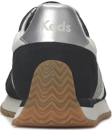 Keds Women's Rena Lace Up Fashion Sneaker, Black/White/Burgundy/Dalmata, 9.53