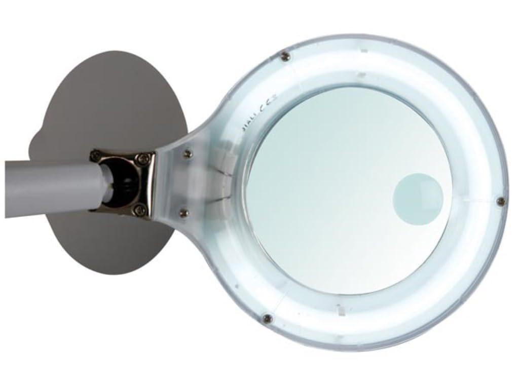 Velleman Lámpara lupa con luz, lupa con iluminación 12 W, aumento 1,75x y 4x, lente de vidrio 90 mm, lámpara de mesa para precisión, electrónica, modelismo, manualidades y lectura, blanca