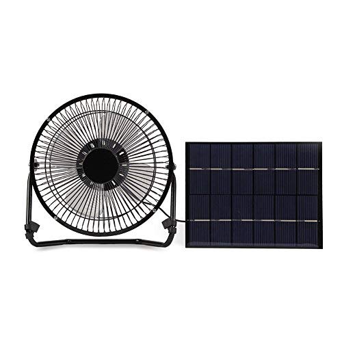 AUNMAS 5.2W USB Solar Panel Powered Fan, Mini Portable Fan for Cooling Ventilation Outdoor Home Travelling Chicken House Car Ventilation System, 8 Inch