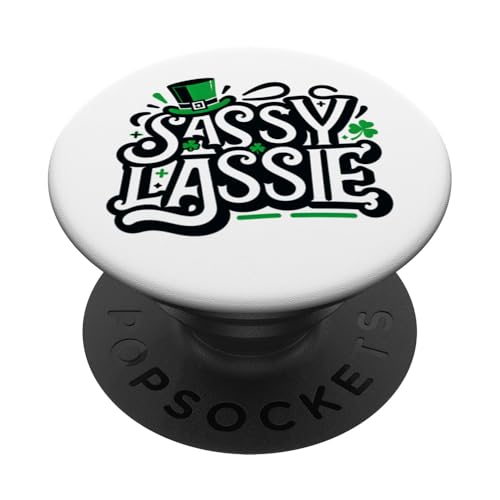 St Patricks Day Sassy Lassie womens PopSockets PopGrip Adhesivo