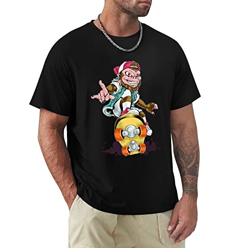 Tee Shirt Homme Imprimé Manche Courte Coton Regular Fit Léger et Respirant