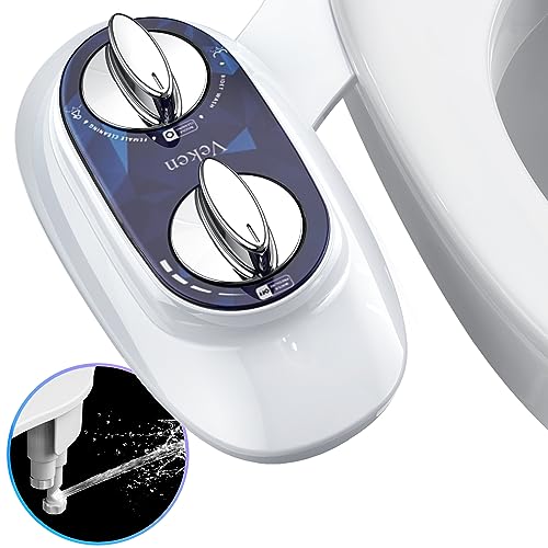 Veken Bidet Attachment For Toilet, Non-Electric Self-Cleaning Dual Nozzle (Feminine/Bidet Wash) Toilet Bidet, Fresh Cold Water Sprayer Bidets For Existing Toilets With Adjustable Pressure Control #TOP20