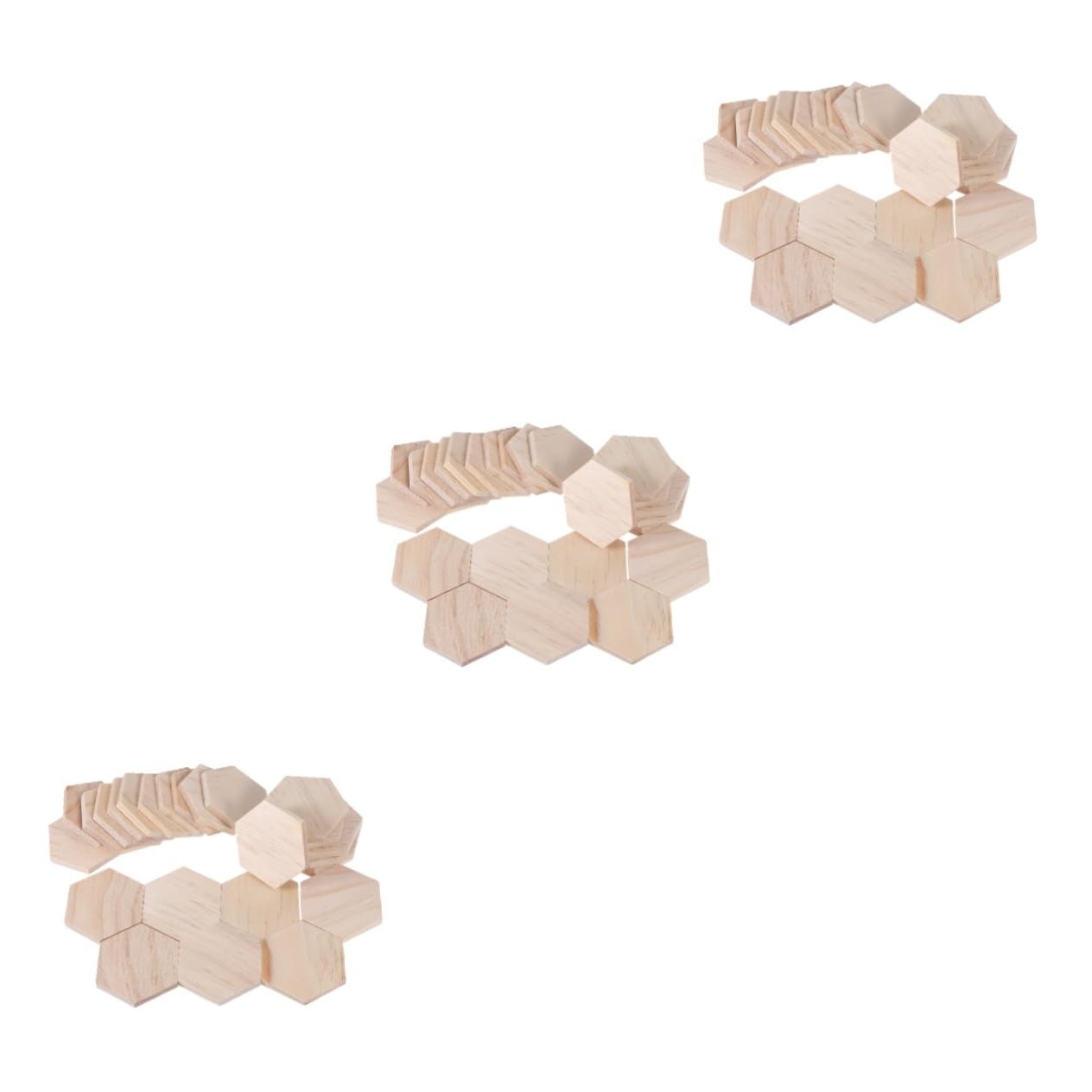 SEWACC 75stücke Holzscheiben Sechseck Blanko Zum Beschriften Für -projekte Hochzeit Party-dekorationen Glatte Oberfläche Naturbelassen Zum Bemalen Und Verzieren