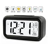 DTL Digital Alarm Clock LED Display with Temperature Big LCD Digit Display Larger LCD Backlit Display Snooze Smart Brightness Sensor for Bedroom Home Office and Travel - Image 9