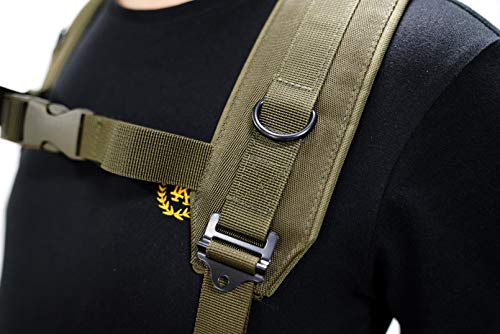 Melotough Tsidea Military Outdoor H-Harness Battle Suspenders Tactical Suspender With Snap Loop (Oliver Green) #TOP4