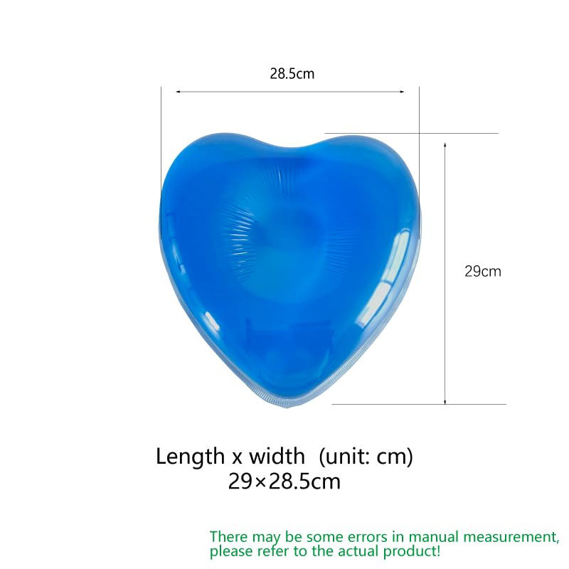 Medical Heart-Shaped Head Cushion, Gel Jelly Positioning Pillow, 11.4x11.2 inches, Blue