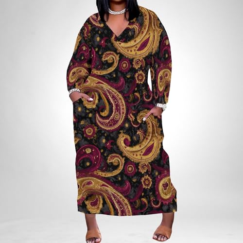 Image of Womens African Dresses Sexy Casual T-Shirt Dresses Long Sleeve Oversized Baggy Summer Sundress