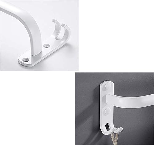 Miniatura 2 de Toallero de una sola barra de aluminio para hornear en la pared con gancho para toallero, estante de baño, estante de almacenamiento, colgador de