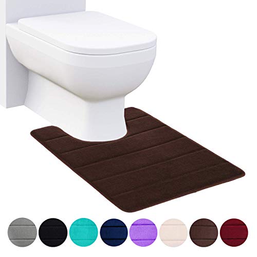 Buganda Memory Foam Contour Toilet Bath Rug, U-Shaped Non Slip Absorbent Thick Soft
