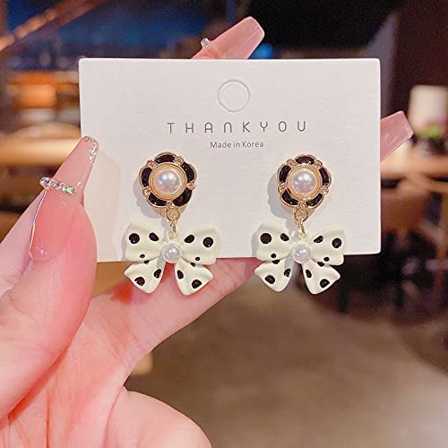 Boucles d'oreilles pendantes nœud papillon argent pour bijoux de fête