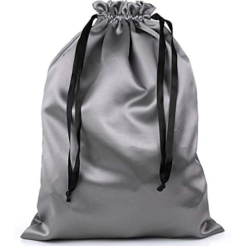 PlasMaller Dust Cover Storage Bags Thick Silk Cloth Pouch with Drawstring For Luxuries Handbags Tote Purses Shoes Boots, Silver (12.6 x 15.7 in) Cover