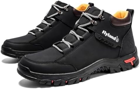 FLYLAND Men's Casual Leather Shoes Chukka Ankle Boots Handmade Fashion Shoes Non Slip Breathable Comfortable Mid Top for Driving Walking Outdoor - Image 4