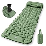 エアーマット キャンプ【2025NEWモデル・.25秒膨らむ・10CM厚さ】 足踏み式 R値4.0 厚手 枕付き 車中泊 防災 超軽量 コンパクト 防水 寝袋 持ち運び便利 簡単収納 災害マット 登山 キャンプ用品 テント 収納袋付き