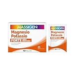Massigen - Magnesio e Potassio Forte Zero Zuccheri, Gusto Arancia Rossa, Integratore con 5 Sali di Magnesio e 3 Sali di Potassio, 24 Bustine da 8 g
