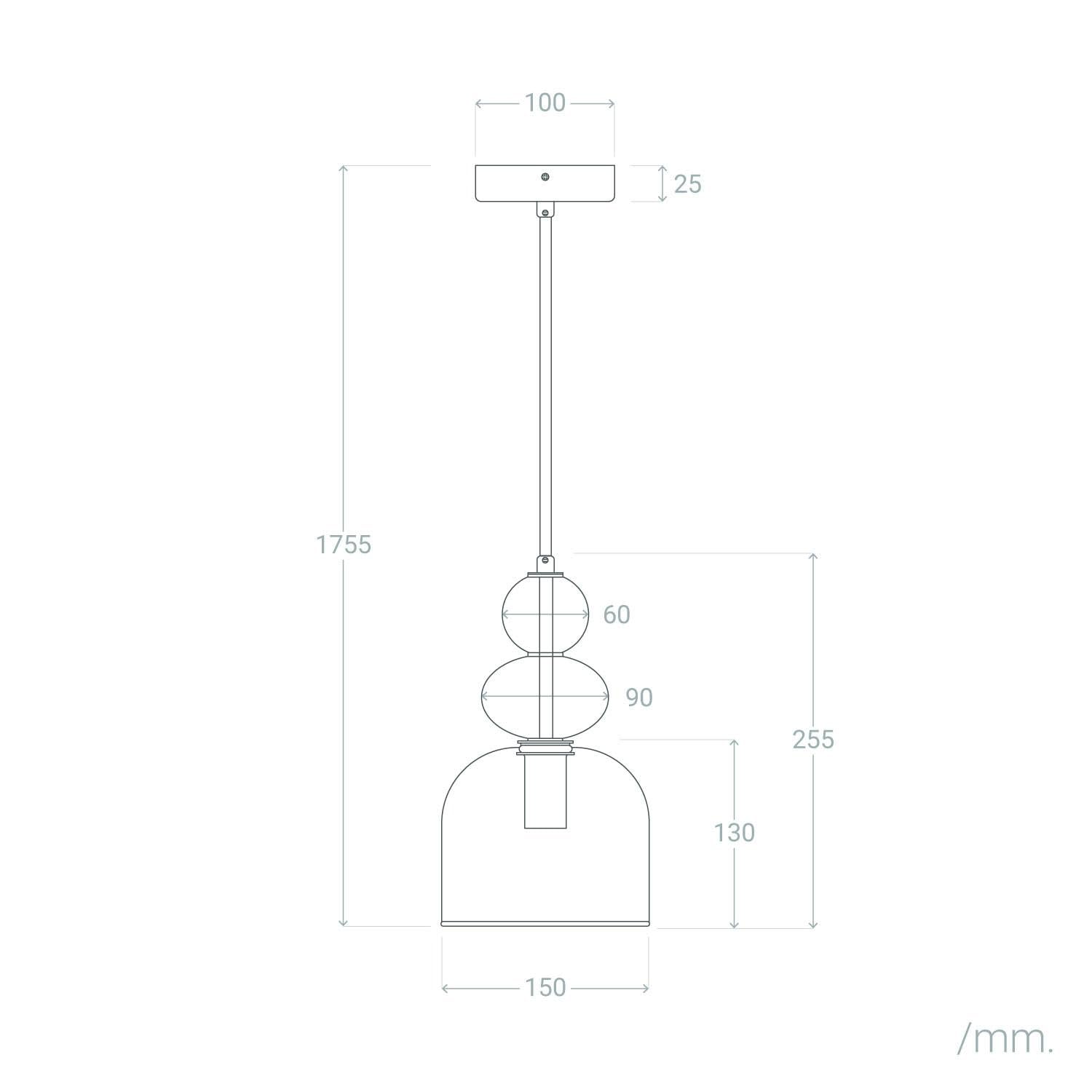 LEDKIA LIGHTING Lámpara Colgante Metal y Cristal Baudelaire Rosa E14