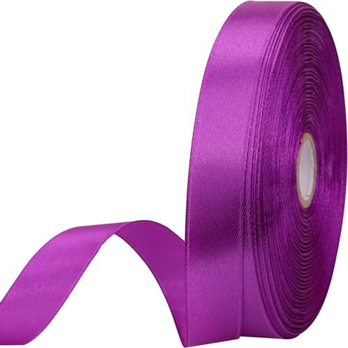 5/8 inches 50 Yard Purple Satin Ribbon for Gift Wrapping, Wedding, Crafts, Christmas,Easter, Floral, Hair, Invitation Decorations and More