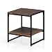 Furinno FM4045ST-2DW Modern Lifestyle 2-Tier End Table, Dark Walnut
