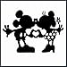 Adesivo Topolino e Minnie Kiss Bacio Old Style - Adesivo per Auto Moto MOBILI - Disney Comics Cartoon Cartoni Animati Sticker (Nero)