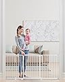 VEVOR Cancello per Bambini Animali Domestici, Cancelletto Alto 762 mm Larghezza Regolabile 154 a161 cm, Kit di Montaggio a Pressione, Tazze da Parete per Scale Porte, Apertura Una Mano Bianco