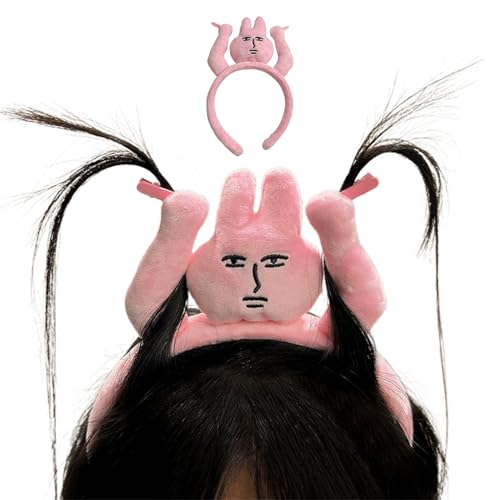 Diademas divertidas para mujer, diadema de felpa para lavarse la cara, lindo accesorio de disfraz de animal de peluche de dibujos animados para mujeres y niñas