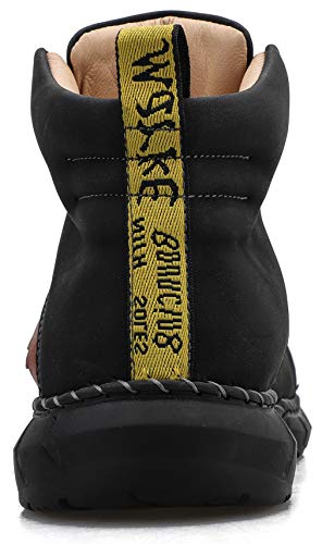 Honeystore Men's Boots Lace-up Booties British Plus Size Motorcycle Shoes4