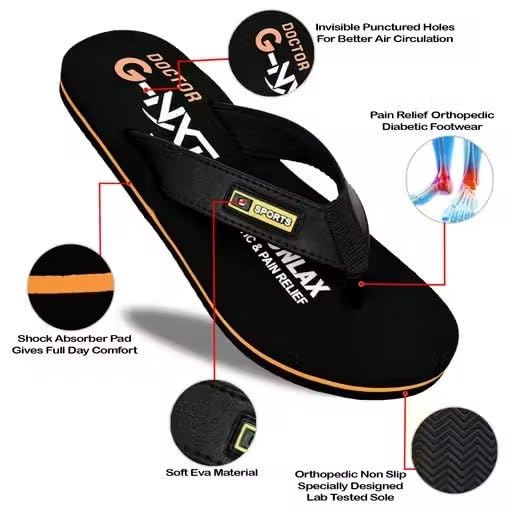 Image of Men EVA Flip Flops Printed Design Slip On Slippers Rubber Sole Lightweight Comfortable Casual Pair 953