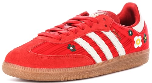 Image of adidas Samba Og W Women's 3 Stripe Floral Embro Limt EDI Trainers (Red White, US 9.5)