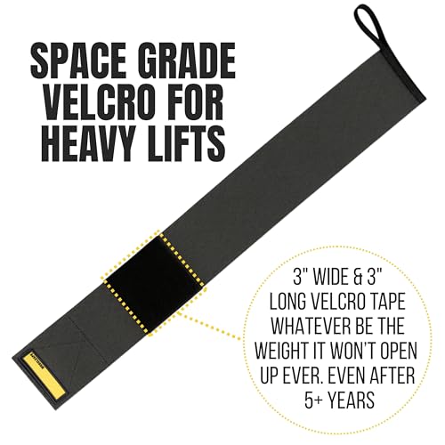 Image of Muscleape Wrist Wraps for Gym | SuperFabric Strength Support Straps for Heavy Lifting, CrossFit & Powerlifting | Adjustable Compression Wrist Support for atheletes- Superb Workout Wrist Stability & Protection. (Gun Grey, 20 Inches)
