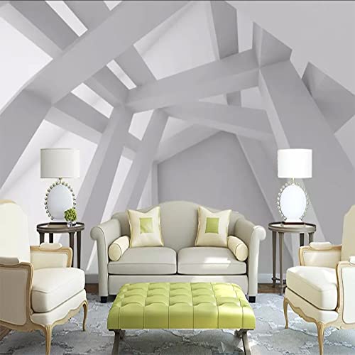 YXTSmurals Blanco Edificio Corredor Art Papel Tapiz Fotográfico, Impermeable Autoadhesiva Impresión 3D Mural De Papel Pintado Fotomural 3D Decoración De Papel Tapiz Fondo De Pared De Tv