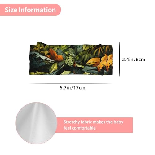 Tropical Rainforest Palm Leaves Baby Bow Headband. Comfortable baby headband, suitable for daily wear and photo props.3