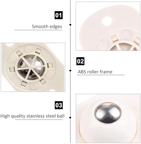 Image of 4 PCs Ball Transfer Units Self-Adhesive Roller Bearing, Universal Rotation Ball Casters, Caster Wheel for Bottom Storage Rack, Trash Can, Bed Storage Box (Multi Color)