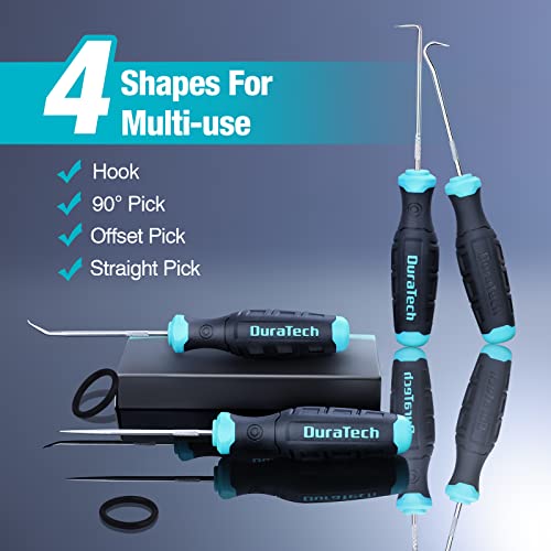 Image of DURATECH 4 Piece Hook and Pick Set, Offset, Straight, 90Pick and Hook, Used for Auto and Electronics Maintenance Tools, with Storage Tray (Pack of 2)